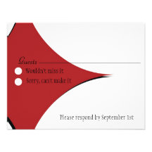 Amsterdam Response Card:  Crimson Personalized Announcement