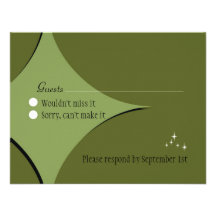 Amsterdam Response Card:  Olive Custom Invite