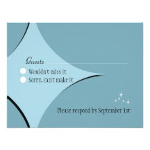 Amsterdam Response Card:  Powder Blue Personalized Invitation