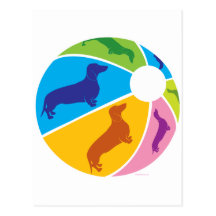 Amusement Beachball de teckel Cartes Postales