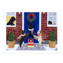 Amusement de Noël de labrador retriever Cartes Postales