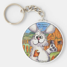 Amusement Keychains mignon de lapin de bande dessi Porte-clés