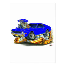 AMX Blue Car Post Cards