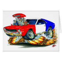 AMX RedWhiteBlue Car Greeting Card