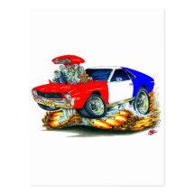 AMX RedWhiteBlue Car Post Card