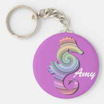 Amy_Pastel Spiral Seahorse Keychain