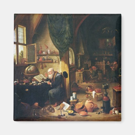 An Alchemist in his Workshop Fridge Magnets