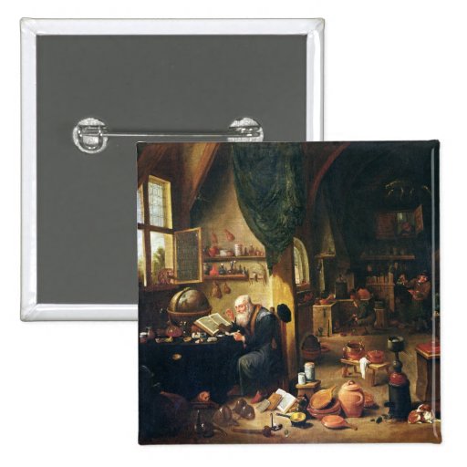 An Alchemist in his Workshop Pinback Buttons