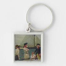 An American Privateer Taking a British Prize Key Chain