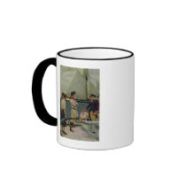An American Privateer Taking a British Prize mugs