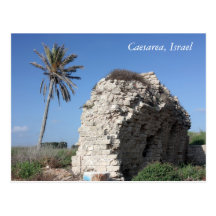 An ancient wall with a Palm tree, Caesarea, Israel Postcards