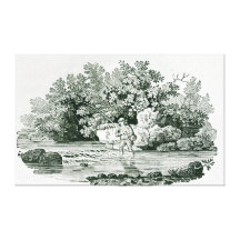 An Angler in a River Pool, from 'British Canvas Print
