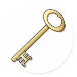 An Antique Gold Key Stickers