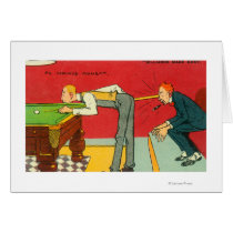 An Anxious Moment, Pool Cue Hitting a Head Greeting Cards
