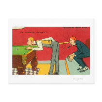 An Anxious Moment, Pool Cue Hitting a Head Postcard