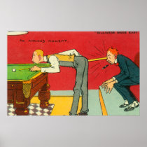 An Anxious Moment, Pool Cue Hitting a Head Print