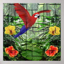 An Artsy Tropical Rainforest Scene Print