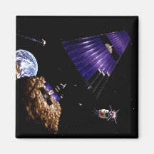 An asteroid mining mission refrigerator magnet