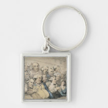 An Audience at Drury Lane Theatre (pen & ink and w Keychains