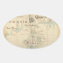 An Authentic 1690 Pirate Map Oval Sticker