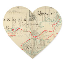 An Authentic 1690 Pirate Map (with embellishments) Heart Stickers