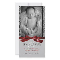An Elegant Child Birth Announcement Custom Photo Card