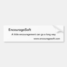 An EncourageSoft bumper sticker.