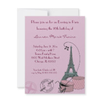An Evening in Paris Dusty Rose Party Invitation