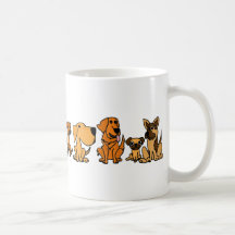 AN- Funny Rescue Dogs Group Cartoon Coffee Mugs