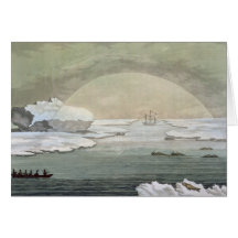 An iced-in British whaleboat is liberated by the s Greeting Card