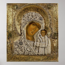 An icon showing the Virgin of Kazan Posters
