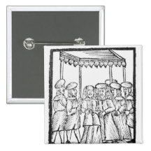 An illustration of a Jewish wedding Buttons