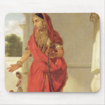 An Indian Dancing Girl with a Hookah, 1772 (oil on Mouse Pad