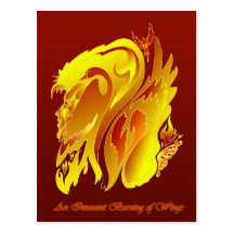 An Innocent Burning of Wings Surreal Postcard