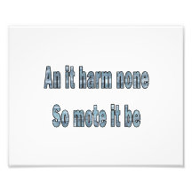 an it harm none blue texture outline pagan.png photo print