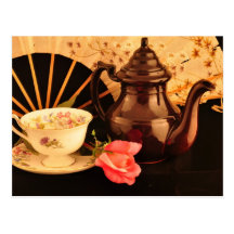 An Old-Fashioned Tea Time Post Card