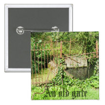 An old gate pinback buttons