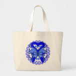 Anal Cancer Butterfly Circle of Ribbons Canvas Bags