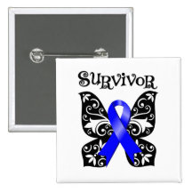 Anal Cancer Butterfly Survivor Buttons