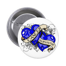 Anal Cancer Cancer Survivor Dual Hearts Buttons