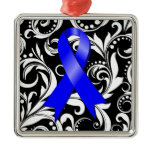 Anal Cancer Ribbon Deco Noir Christmas Tree Ornament