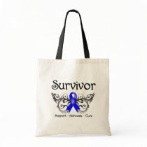 Anal Cancer Survivor Floral Deco Canvas Bags