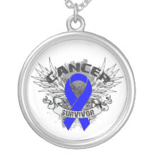 Anal Cancer Survivor Grunge Winged Custom Necklace