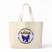 Anal Cancer Survivor Hope Determination Faith Canvas Bags