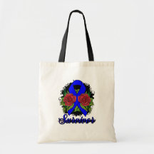 Anal Cancer Survivor Rose Grunge Tattoo Bags