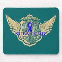 Anal Cancer Survivor Vintage Winged Mousepads