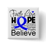 Anal Cancer Typographic Faith Love Hope Pinback Button