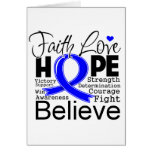 Anal Cancer Typographic Faith Love Hope Greeting Cards