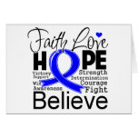 Anal Cancer Typographic Faith Love Hope Cards