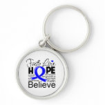 Anal Cancer Typographic Faith Love Hope Keychain